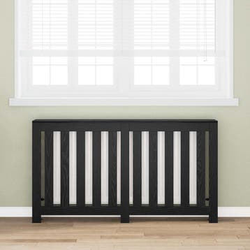 vidaXL Radiatorafdekking Zwart eiken 149 x 20 x 82 cm, Verzenden, Nieuw