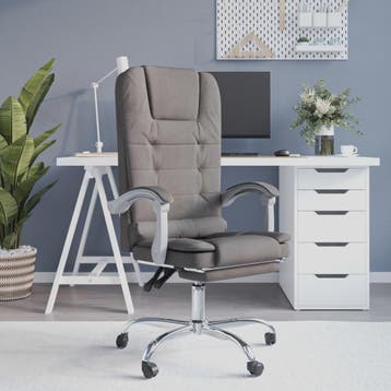 vidaXL Kantoorstoel massage verstelbaar stof taupe, Verzenden, Nieuw