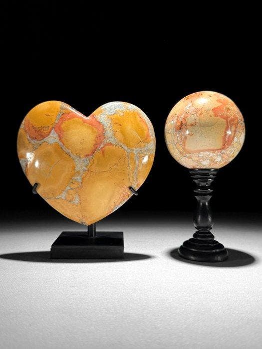 Geen reserveprijs - Prachtig paar rode Maligano Jasper, Antiek en Kunst, Kunst | Designobjecten