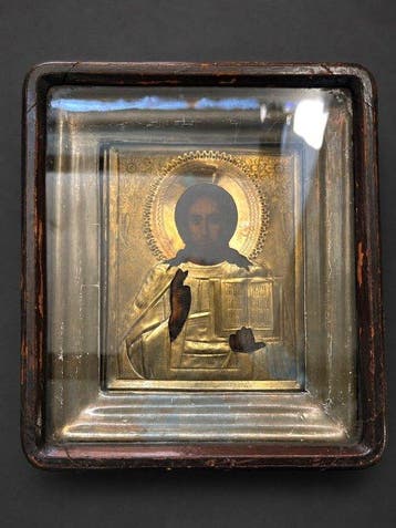 Icoon - Christus Pantokrator - Metaal - Russin