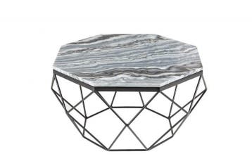 Elegante salontafel DIAMOND 70cm grijs zwart met marmeren, Huis en Inrichting, Tafels | Salontafels, Ophalen of Verzenden, Nieuw