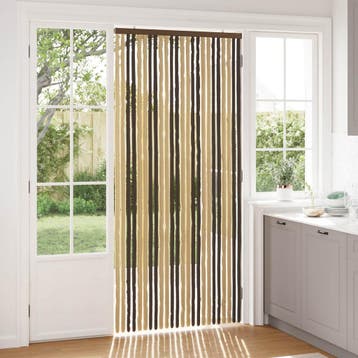 vidaXL Insecten Gordijn Chenille Donkerbruin, Beige 100 x, Verzenden, Nieuw, Bruin