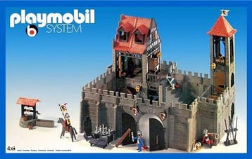 Playmobil 3450 Middeleeuwen groot ridderkasteel 95% compl..., Ophalen of Verzenden, Gebruikt