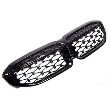 Glanzend zwarte diamond grillen met zwarte tips passend v..., Verzenden, Nieuw