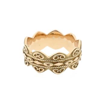Vintage gouden filigrain ring, Gebruikt, 20 of groter, Heer, Ophalen of Verzenden