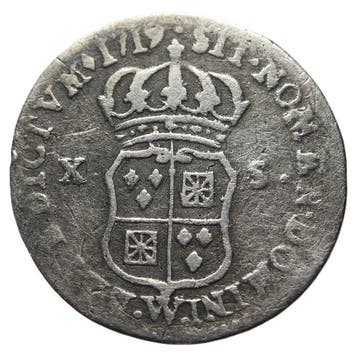 Frankrijk. Louis XV (1715-1774). 10 Sols de Navarre 1719-W,