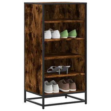 vidaXL Schoenenrek 48x38x97,5 cm bewerkt hout gerookt, Verzenden, Nieuw