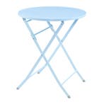 Klaptafel Sande tuintafel metaal rond 71xØ62 cm hemelsblauw, Tuin en Terras, Tuintafels, Verzenden, Nieuw