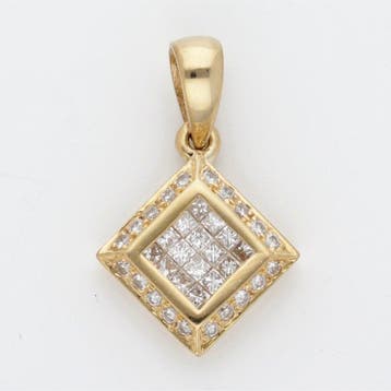 Hanger - 18 karaat Geel goud Diamant (Natuurlijk)