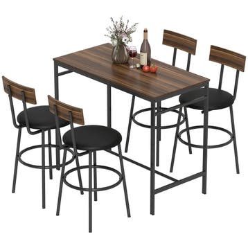 5-delige Bartafel Set Met 4 Stoelen, Industrieel Ontwerp, Vo, Verzenden, Nieuw