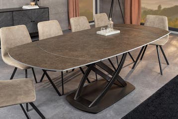 Uitschuifbare eettafel INCEPTION 130-190cm roest ovaal, Huis en Inrichting, Tafels | Eettafels, Ophalen of Verzenden, Nieuw