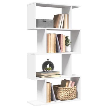 vidaXL Kamerverdeler Boekenkast 4-laags Wit 70x24x129 cm, Verzenden, Nieuw, Overige houtsoorten
