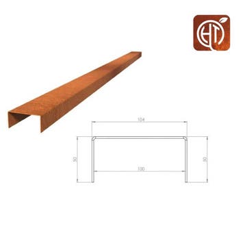Cortenstaal u-profiel 150x10,4x5cm, Overige materialen, 100 tot 200 cm, Nieuw, Minder dan 25 cm