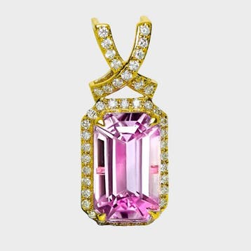Zonder minimumprijs - Hanger - 14 karaat HRD 4,69 ct roze,