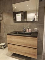 Badmeubel 100cm met zwarte wastafel - 0018, Huis en Inrichting, Badkamer | Badkamermeubels, Ophalen, Nieuw, 100 tot 150 cm