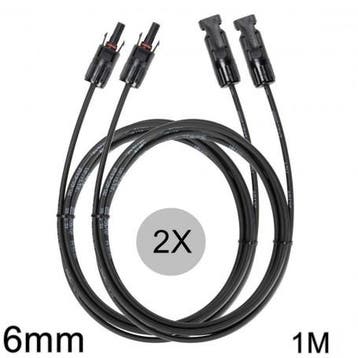 6mm MC4 verlengkabel zwart 1-20 Meter 2 Stuks Set 1 Meter, Verzenden, Nieuw, Overige typen