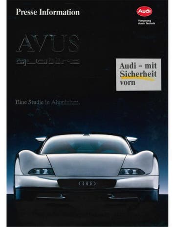 1992 AUDI AVUS QUATTRO PERSMAP DUITS, Nieuw, Audi, Author