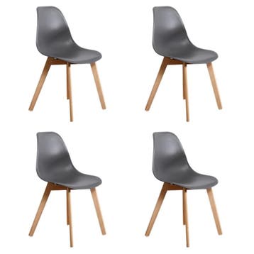 Eetkamerstoelen KITO | Set van 4 Grijs | Nieuw | Scherpe..., Nieuw, Ophalen of Verzenden, Vier, Hout