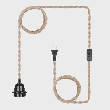 Industriële Hanglamp met Hennep Touw Kabel - E27 Fitting & S, Verzenden, Nieuw