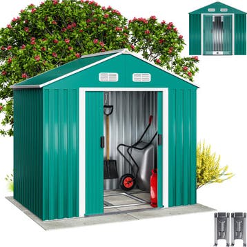 Tuinschuur Groen Metaal 200x135x190cm (Schuurtjes-Rekken), Tuin en Terras, Tuinhuizen, Verzenden, Nieuw