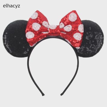 Chique Sequin Mickey Oortjes Diadeem met Strik - Feestelijk, Verzenden, Nieuw