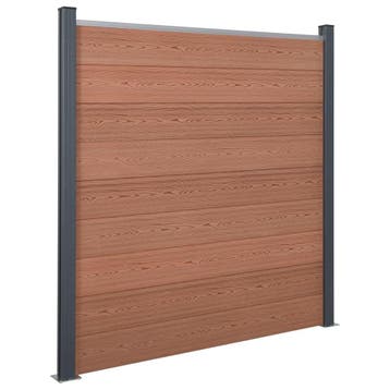 vidaXL Schuttingpaneelset 180x186 cm HKC bruin, Verzenden, Nieuw, Kunststof, 1 tot 2 meter