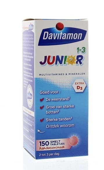 Davitamon Junior 1+ - 150 smelttableten, Diversen, Verzenden, Nieuw