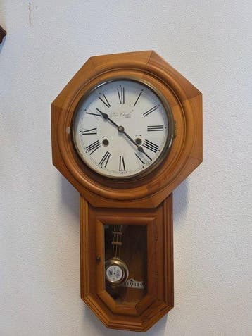 Wandklok - Hout, Messing - 1970-1980, Antiek en Kunst