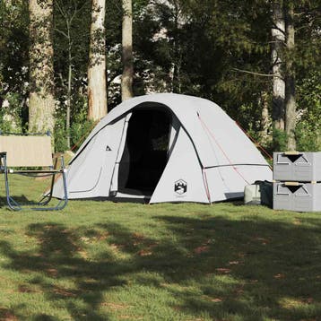 vidaXL Kampeertentcabine 4-persoons verduisterende stof wit, Caravans en Kamperen, Tenten, Verzenden, Nieuw, Tot en met 2