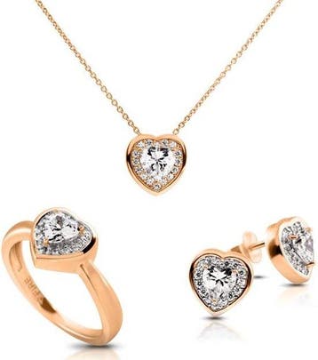Diamonfire zilveren sieradenset - Maat 16.0 - Ring, Collier,, Verzenden, Nieuw