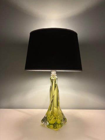 Val Saint Lambert - René Delvenne - Tafellamp - Kristal, Antiek en Kunst
