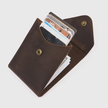 Echt Lederen Portemonnee Heren - Slim & Minimalistisch Kaart, Verzenden, Nieuw