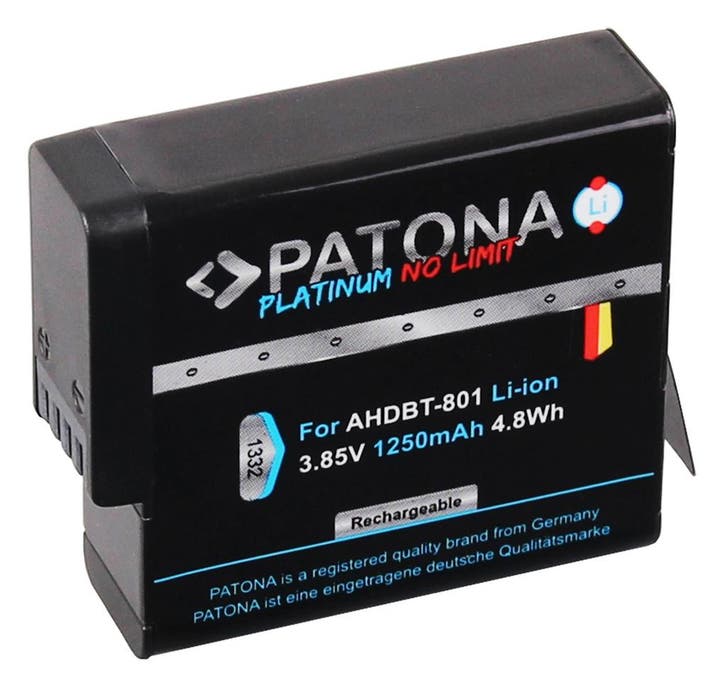 Accu voor de GoPro Hero 7 Black - Batterij type: AHDBT-8..., Audio, Tv en Foto, Overige Audio, Tv en Foto