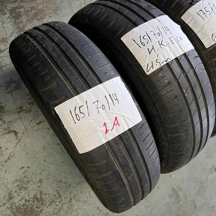 2 x Hankook Kinergy Eco 165-70-14 Zomerbanden 4,5mm, Auto-onderdelen, Banden en Velgen, 14 inch, Zomerbanden, 165 mm, Personenwagen