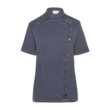 GGM Gastro | KARLOWSKY | Korte Mouw Dames Koksjas Jeans |, Verzenden, Nieuw, Zwart, Overige typen
