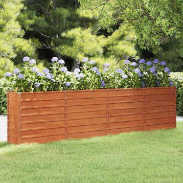 vidaXL Plantenbak verhoogd 320x40x77 cm cortenstaal roestig, Tuin en Terras, Verzenden, Nieuw, Metaal, 60 tot 100 cm