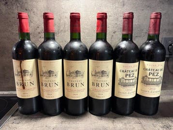 2016 x 4 Château Brun & 2012 x 2 Château de Pez - Bordeaux -, Nieuw