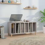 vidaXL Platenkast 100x38x48 cm bewerkt hout grijs sonoma, Verzenden, Nieuw
