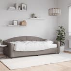 vidaXL Slaapbank met matras 100x200 cm stof taupe, 100 cm, Eenpersoons, Verzenden, Nieuw