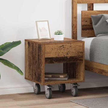 vidaXL Nachtkastje 2 st Oudhout 40,5 x 40 x 48 cm Bewerkt, Minder dan 45 cm, Verzenden, Nieuw, Minder dan 55 cm