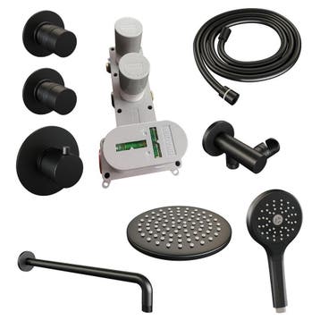 Brauer Black Edition Thermostatische Regendoucheset Inbouw -, Ophalen of Verzenden, Nieuw