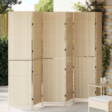 vidaXL Kamerverdeler Beige 292 x 180 cm poly rattan, Huis en Inrichting, Verzenden, Nieuw