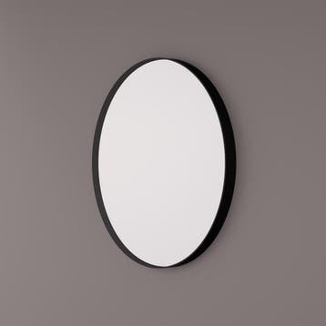 HIPP Design Spiegel Rond 90 x 5 cm - Mat Zwart Industrieel, Huis en Inrichting, Woonaccessoires | Spiegels, Ophalen of Verzenden