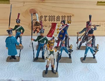Curt Schlevogt - Militaire miniatuur beeldjes (9) - Lood, Nieuw