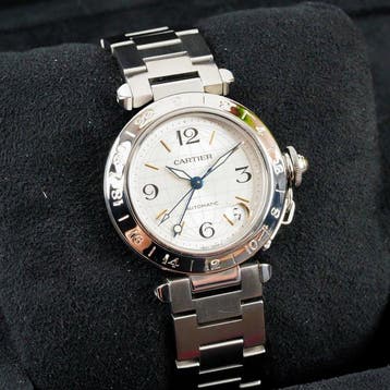 Cartier - Pasha C Meridian GMT Date - W31029M7 (sg.592) -, Nieuw