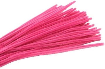 Chenille Pijpenragers dia 5-6mm, 30 cm C8 Dark Pink PAK50, Ophalen of Verzenden, Nieuw