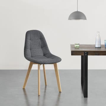 Eetkamerstoel Kopparberg 86x53x47 cm set van 2 donkergrijs, Verzenden, Nieuw