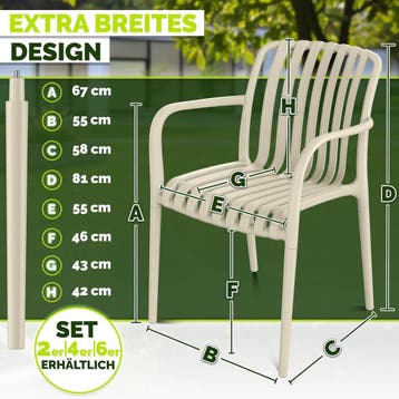 Tuinstoelen - Weerbestendig - Set van 2 - Beige - Tillvex®, Verzenden, Zo goed als nieuw