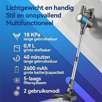 2dekans | Ochama Draadloze Stofzuiger 4-in-1 - Steel- en, Ophalen of Verzenden, Zo goed als nieuw
