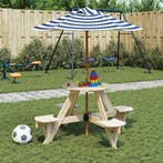 Picknicktafel voor 4 kinderen met parasol rond vurenhout, Tuin en Terras, Verzenden, Nieuw